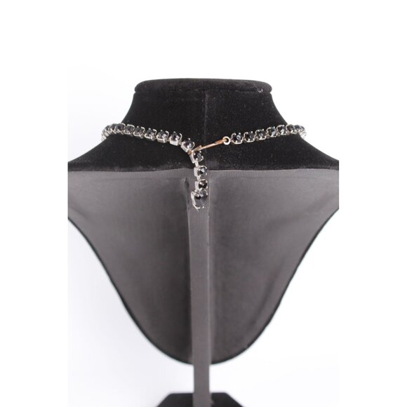 Weiss Rhinestone Necklace, Vintage Black Marquise Fringe, Signed Choker Evening - Picture 14 of 15
